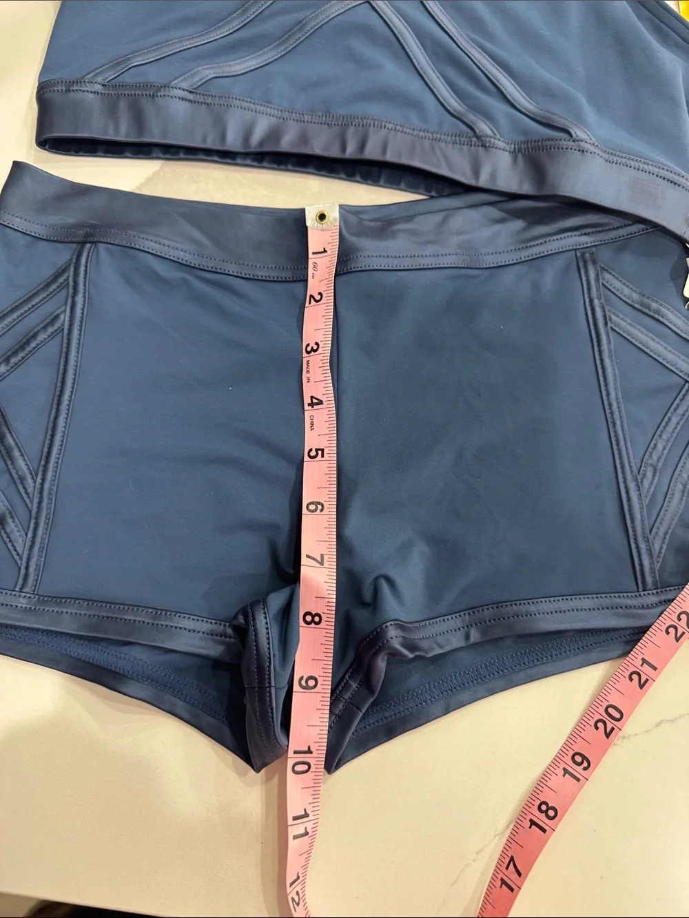 Capezio Navy Strappy Sports Bra & Shorts Set